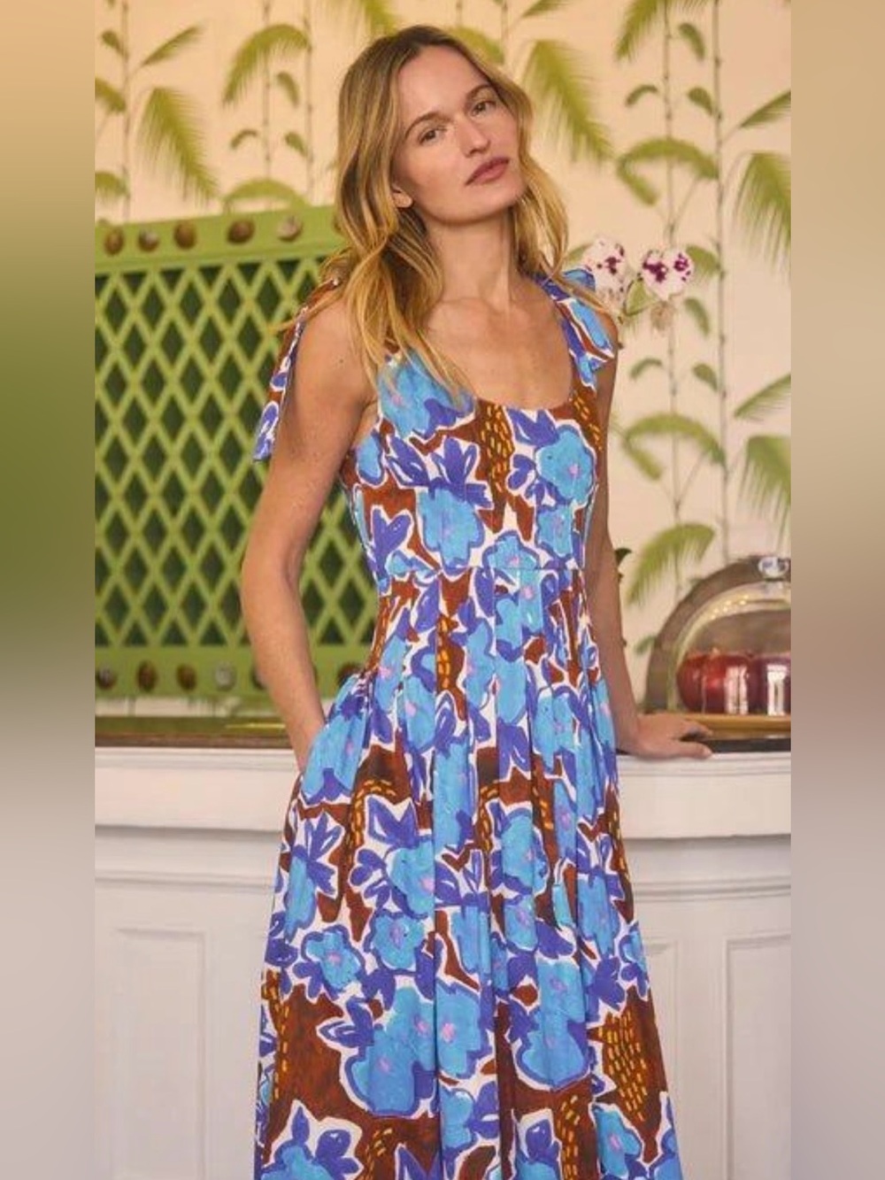 Hunter Bell Braden Dress Sketchbook Floral Midi Size 6